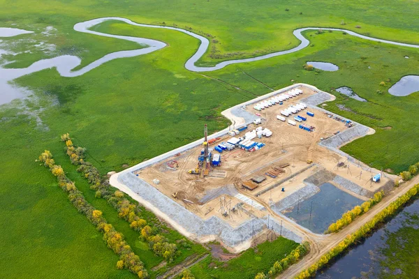 Piattaforma petrolifera, vista dall'alto — Foto Stock