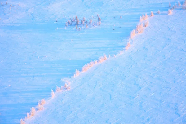 Toendra meer koude winter overdag, bovenaanzicht — Stockfoto