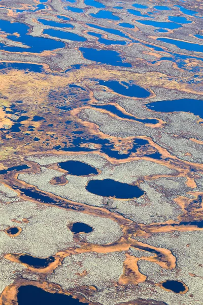 Flygfoton av arktisk tundra våtmarker — Stockfoto