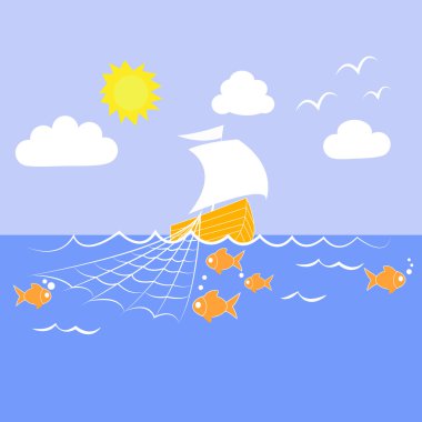 yelken balığı balık ağlarına