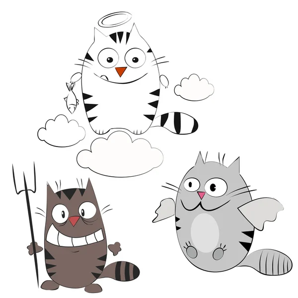 Cats in the clouds — Stock Vector