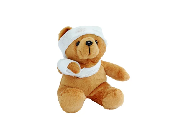 Bear doll broken head. — Stock Photo, Image