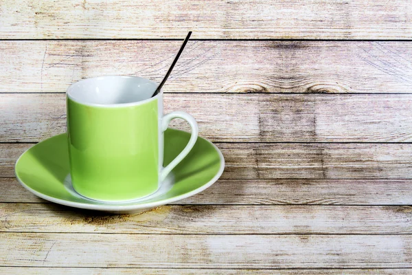 Kaffe kopp på trä bakgrund. — Stockfoto
