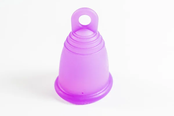 Purple silicone menstrual cup — Stock Photo, Image