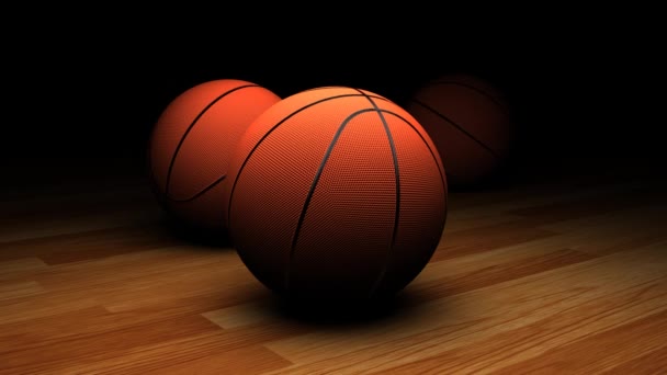 Palloni da basket in campo — Video Stock