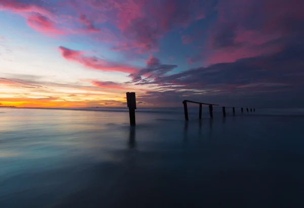 Günbatımı plaj sahne — Stok fotoğraf