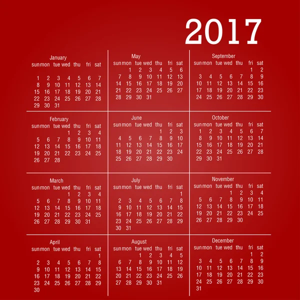 Ημερολόγιο για στοιχεία σχεδίαση αντικειμένου set 2017 διάνυσμα — Διανυσματικό Αρχείο