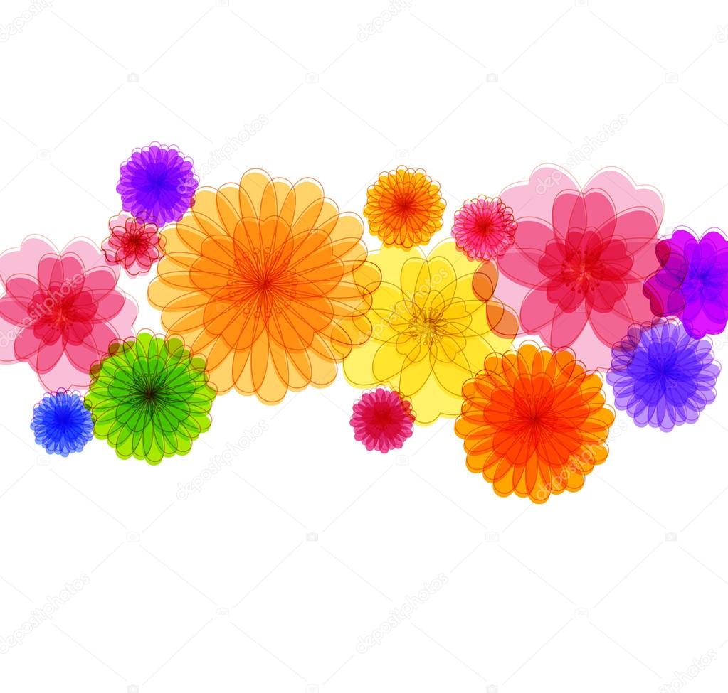 Sfondo di primavera per il disegno di illustrazione vettoriale di fiori colorati — Vettoriale Stock