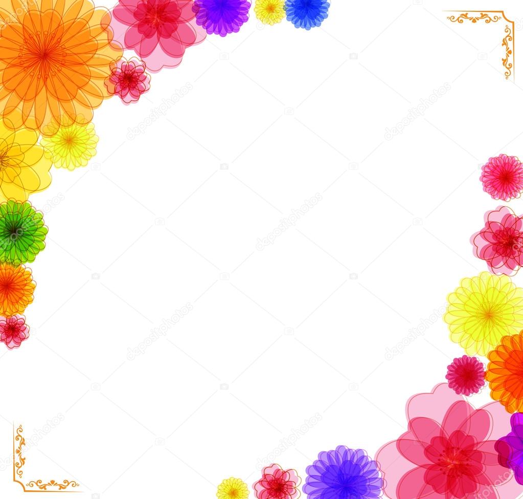 Sfondo di primavera per il disegno di illustrazione vettoriale di fiori colorati — Vettoriale Stock