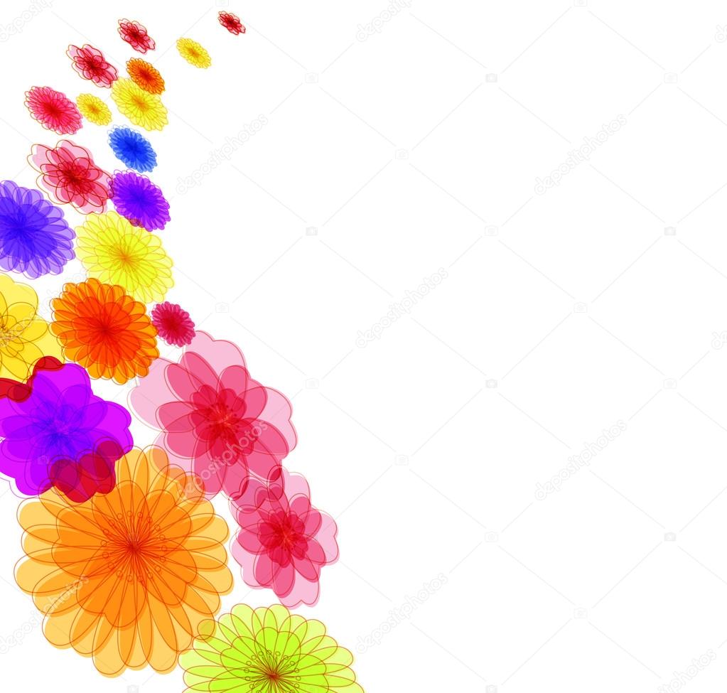 Spring background for the design of Colorful flowers Vector illustration