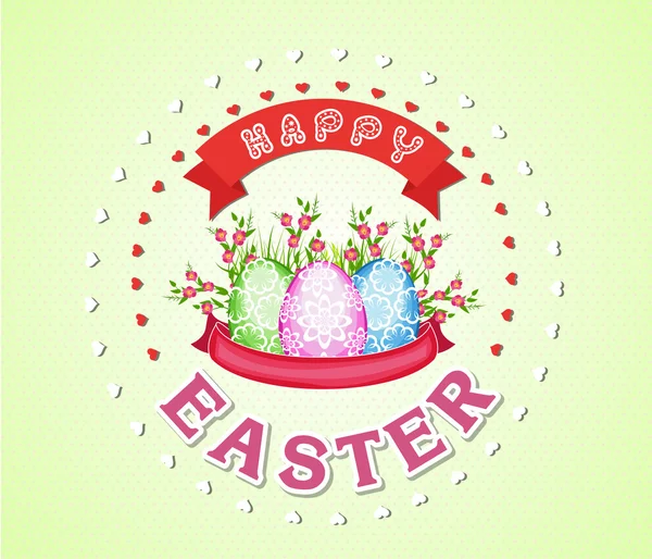 Vecteur heureux Pâques carte de vœux — Image vectorielle