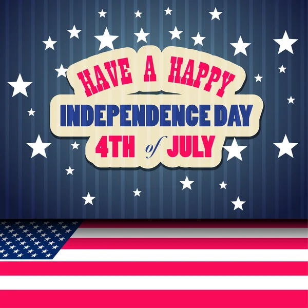 Havai fişek arka plan ile 4 Temmuz Bağımsızlık Günün kutlu olsun — Stok Vektör