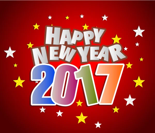 Tarjeta de felicitación de feliz año nuevo 2017 — Vector de stock