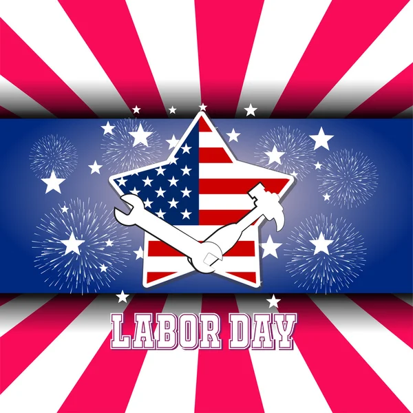 Labor day kártya design, illusztráció vektor. — Stock Vector