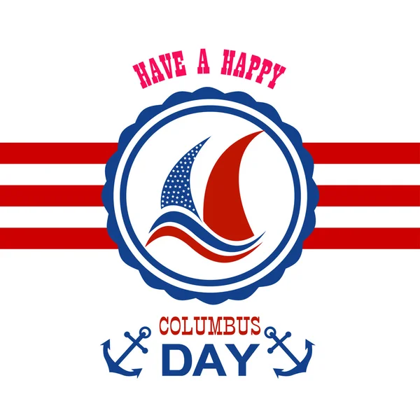 Happy dag van Columbus Vector Illustratie — Stockvector