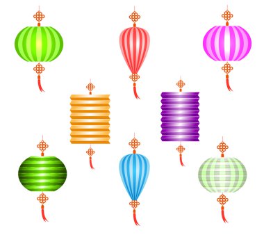 Orta Sonbahar Festivali vektör arka plan ile fener     