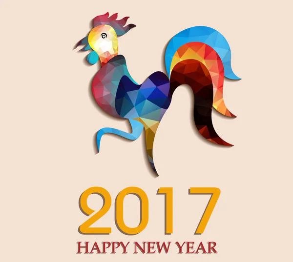 새 해 복 많이 수 탉의 2017 년 — 스톡 벡터