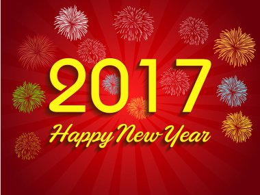 Mutlu yeni yıl 2017 ile masa saati 