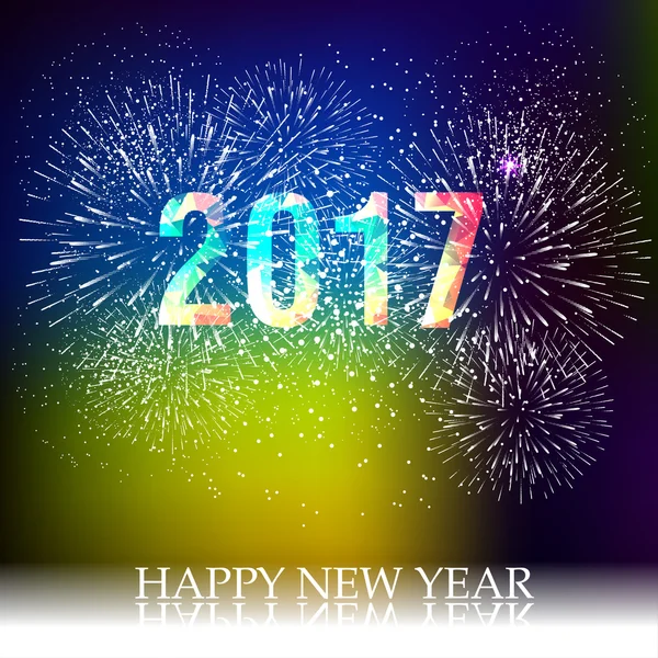 Feuerwerk zum guten neuen Jahr 2017 — Stockvektor
