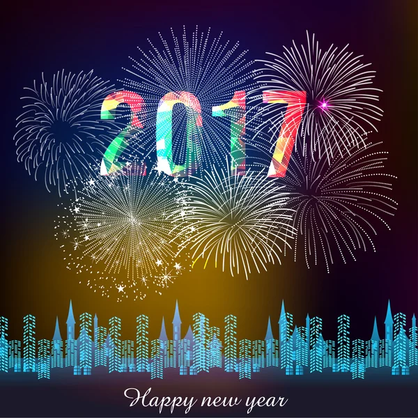 fireworks display for happy new year 2017