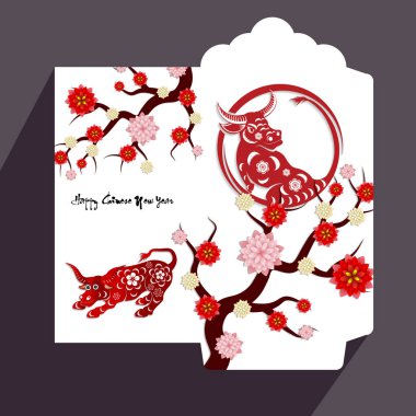 Mutlu Çin Yeni Yılı için Zarflar ve Yeni Ay Yılı 2021, Öküz Yılı