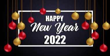 Mutlu yıllar 2022 Mektupları. Tatil Vektörü İllüstrasyonu.