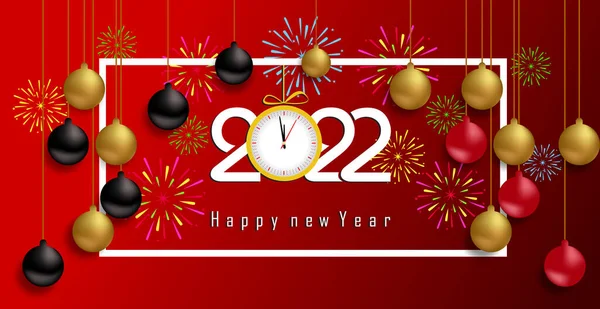 Happy New Year 2022 Lettering Holiday Vector Illustration — Stock Vector