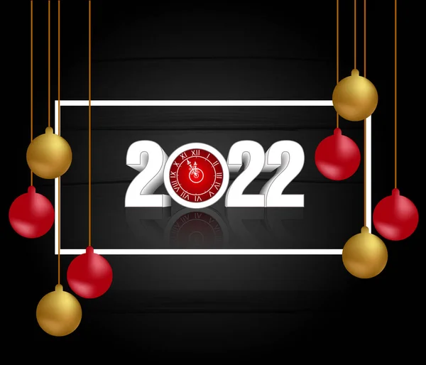 Feliz Año Nuevo 2022 Letras Ilustración Vectorial Vacaciones — Archivo Imágenes Vectoriales