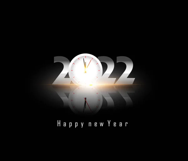 Happy New Year 2022 Lettering Holiday Vector Illustration — Stock Vector