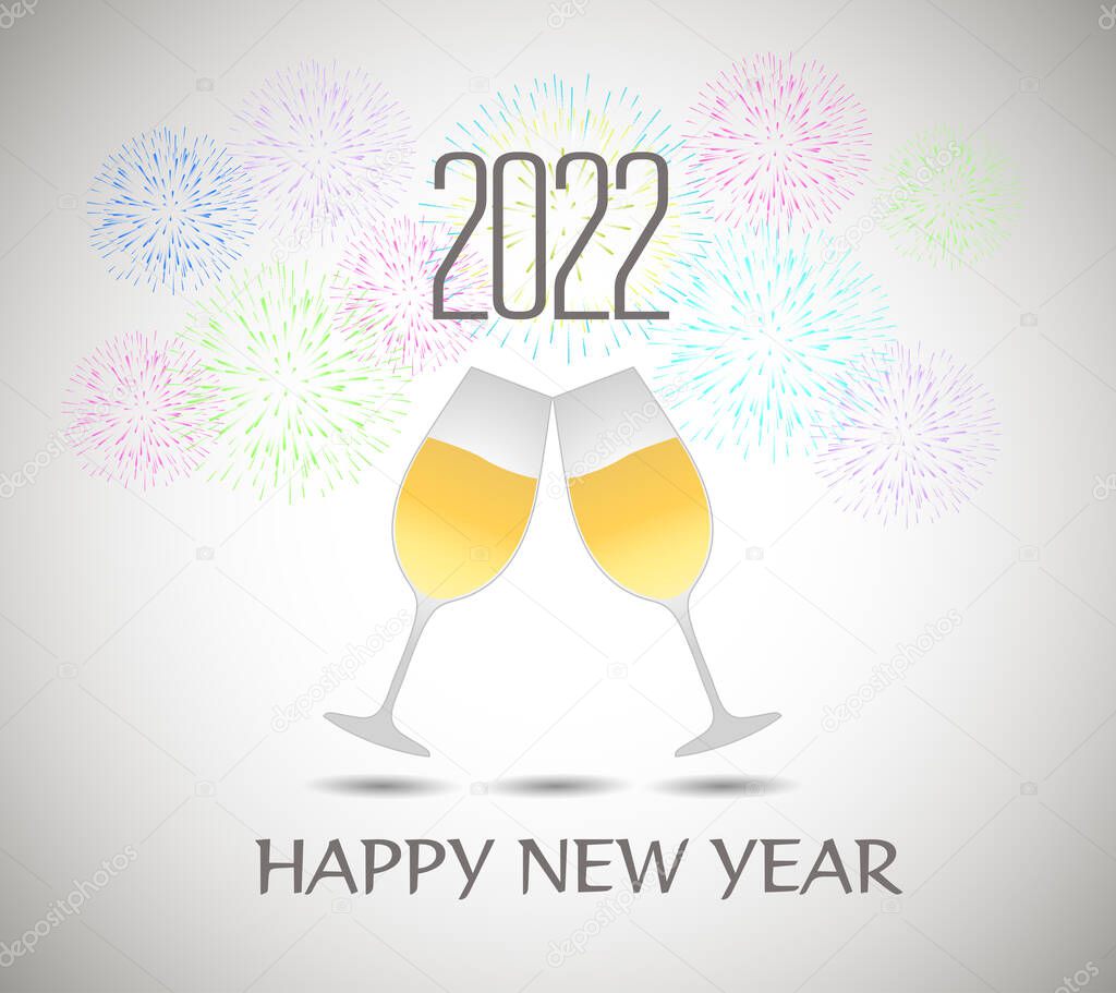 Happy New Year 2022 Lettering . Holiday Vector Illustration.