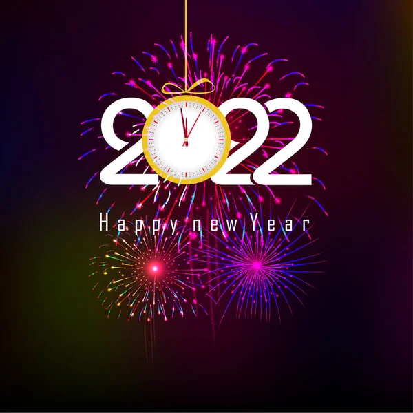 Happy New Year 2022 Fireworks Bursting Backgrounds Merry Christmas Festive — Archivo Imágenes Vectoriales