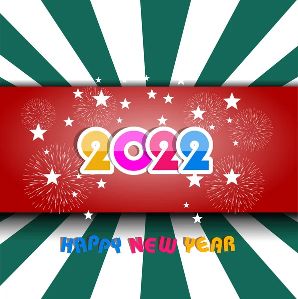 Happy New Year 2022 Fireworks Bursting Backgrounds Merry Christmas Festive — Stok Vektör