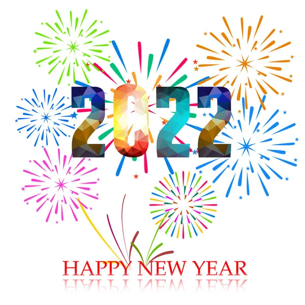 Happy New Year 2022 Fireworks Bursting Backgrounds Merry Christmas Festive — Vector de stock