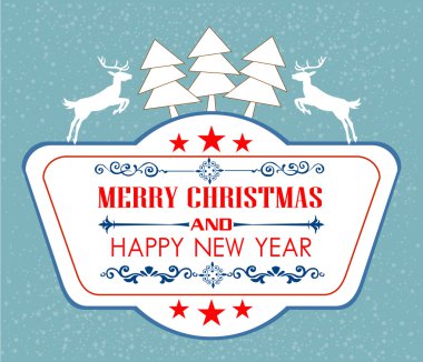 Vintage Noel kartı ile ağaç ve süs eşyaları, Noel kartı