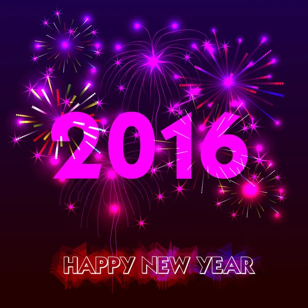 Boldog új évet tűzijáték háttér — Stock Vector