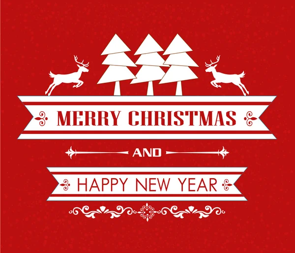 Buon Natale vettoriale e felice anno nuovo disegno della carta . — Vettoriale Stock