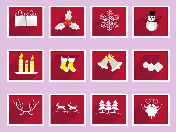 Set of elements for Christmas and New Year greeting cards — Stock Vector