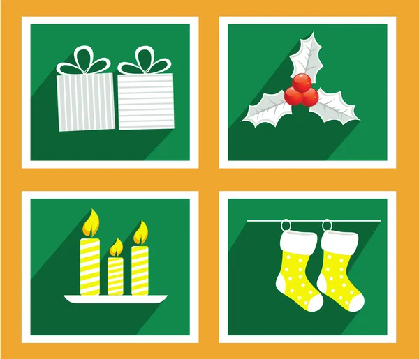 Conjunto de elementos para tarjetas de felicitación de Navidad y Año Nuevo — Vector de stock