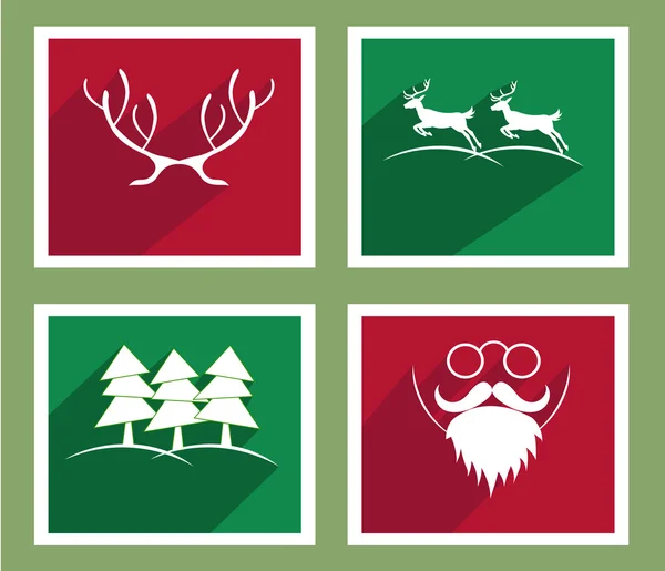 Noel için elemanları ve yeni yıl tebrik kartları seti