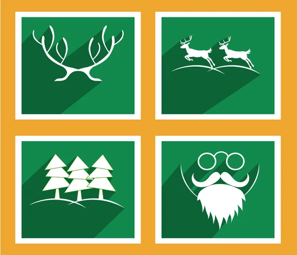 Conjunto de elementos para tarjetas de felicitación de Navidad y Año Nuevo — Vector de stock