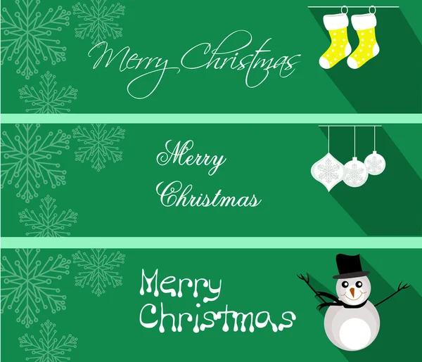Merry Christmas banners set design, ilustração vetorial — Vetor de Stock