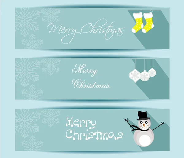 Merry Christmas banners decorontwerp, vectorillustratie — Stockvector