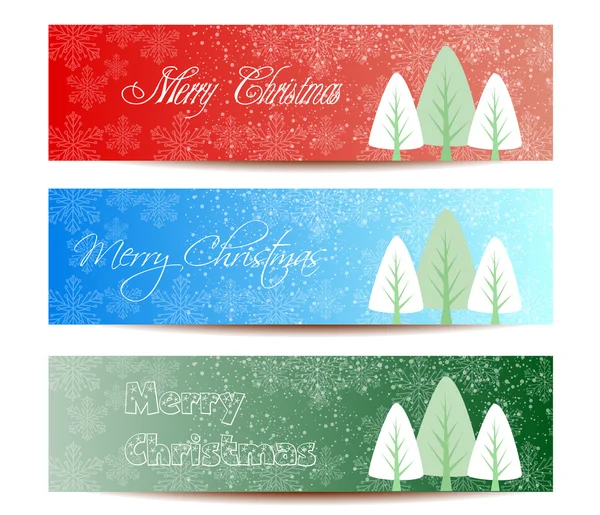 Merry Christmas banners set design, vector illustration — Stock Vector