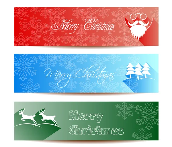 Merry Christmas banners set design, vector illustration Stock Illustration