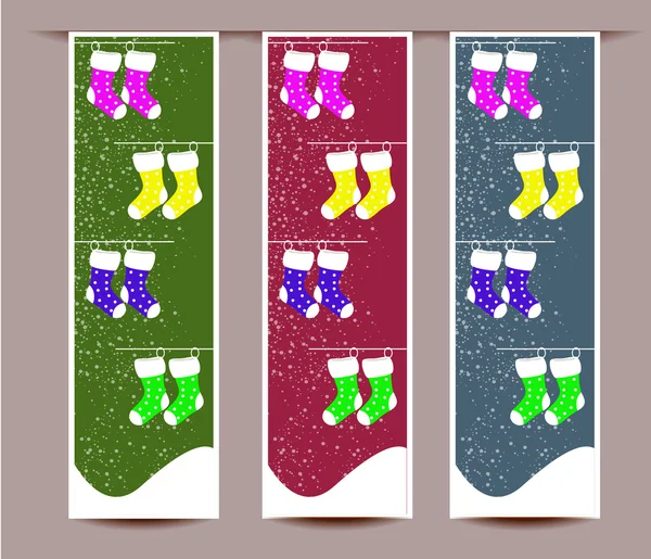 Merry Christmas banners decorontwerp, vectorillustratie — Stockvector