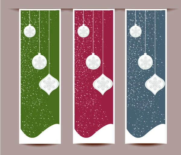 Merry Christmas banners set design, vector illustration — Stock Vector