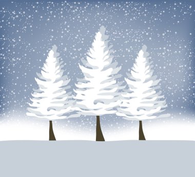 Kış ağaç ile tatil kış manzara arka plan