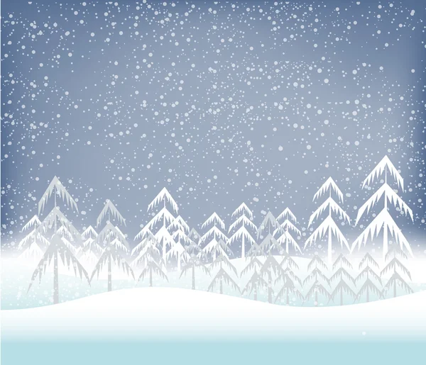 Holiday winter landscape background with winter tree — Stock Vector