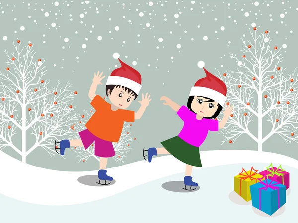 Mutlu çocuk mutlu Noeller — Stok Vektör