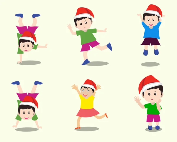 Kellemes karácsonyi ünnepeket és boldog gyerekek tabletta — Stock Vector